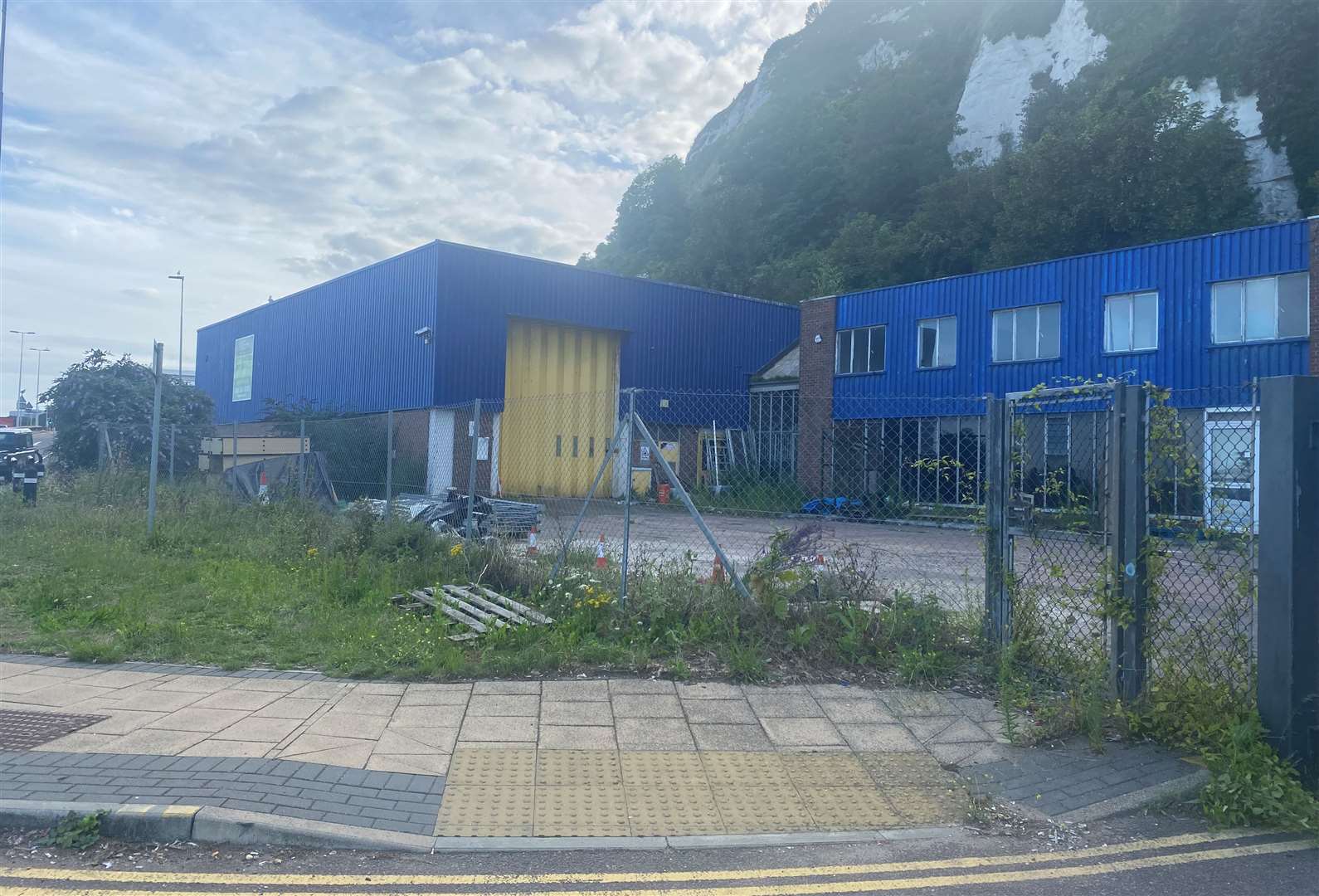 The distinctive blue warehouse buildings in Snargate Street, Dover, photographed last month, are now gone to make way for the new Costa Coffee outlet