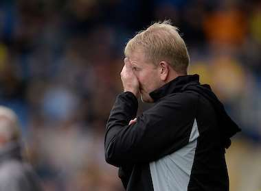 Ady Pennock on the touchline for Gills at Oxford Picture: Ady Kerry