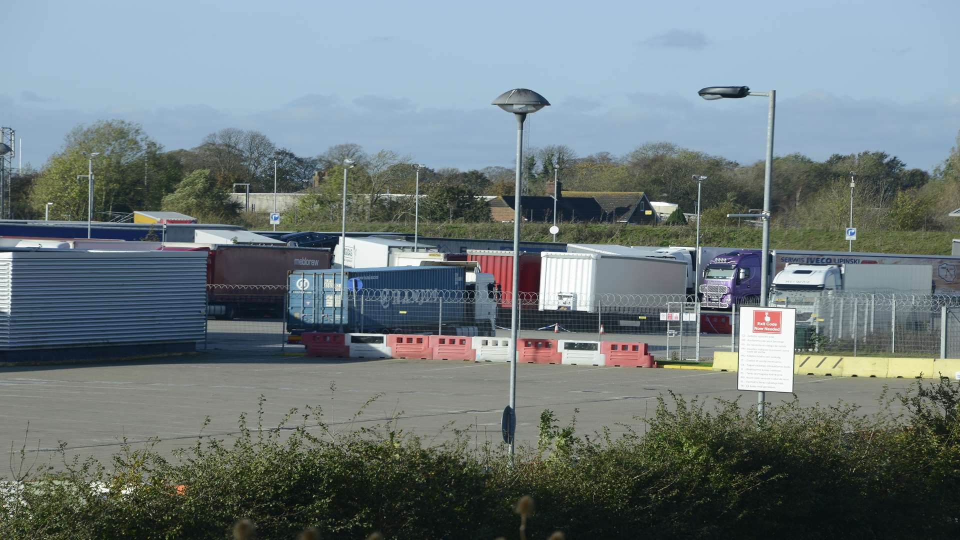 The lorry park at Stop 24