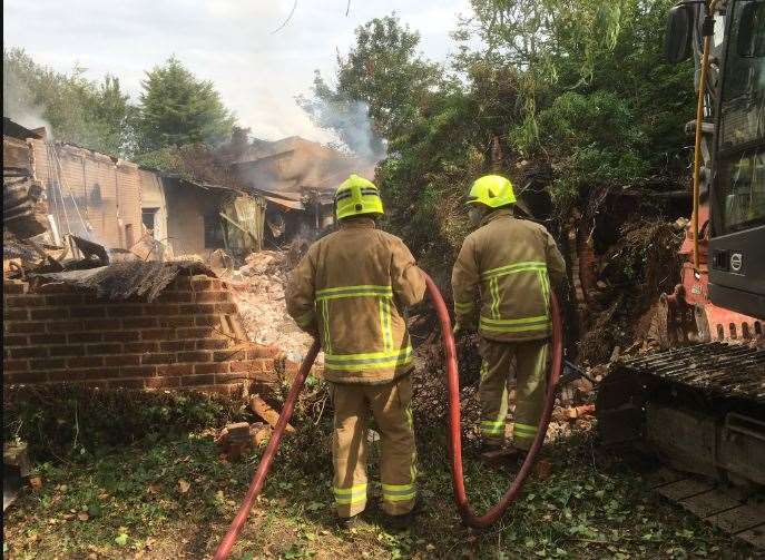 Firefighters at the scene. Picture: Kent Fire and Rescue.