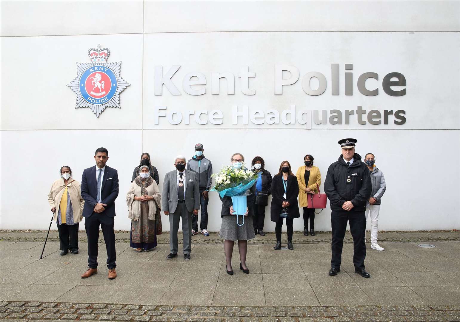 A vigil was held outside Kent Police headquarters in Northfleet for PCSO Julia James