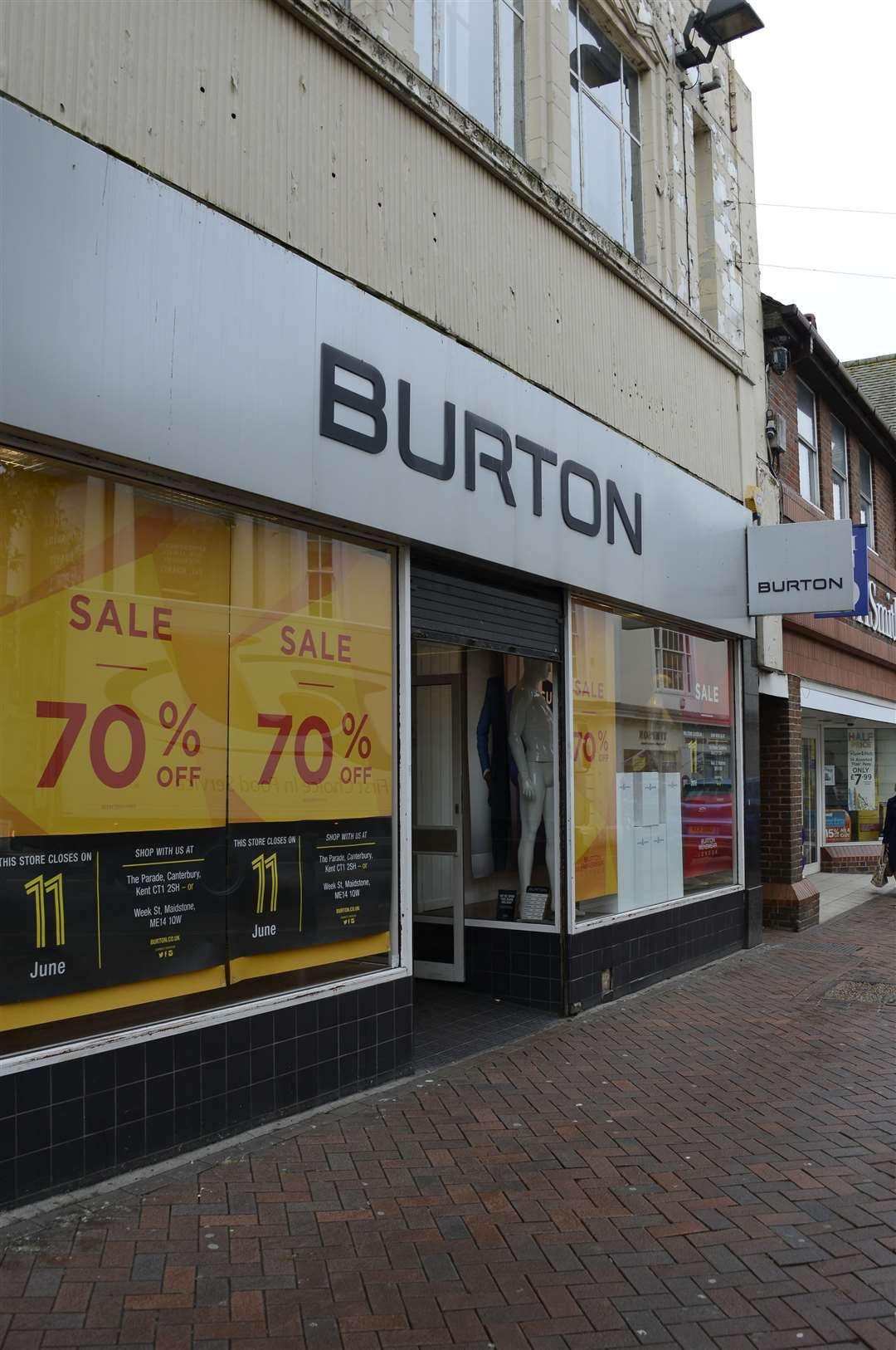 The Burton store in the high street is closing down. Picture: Paul Amos