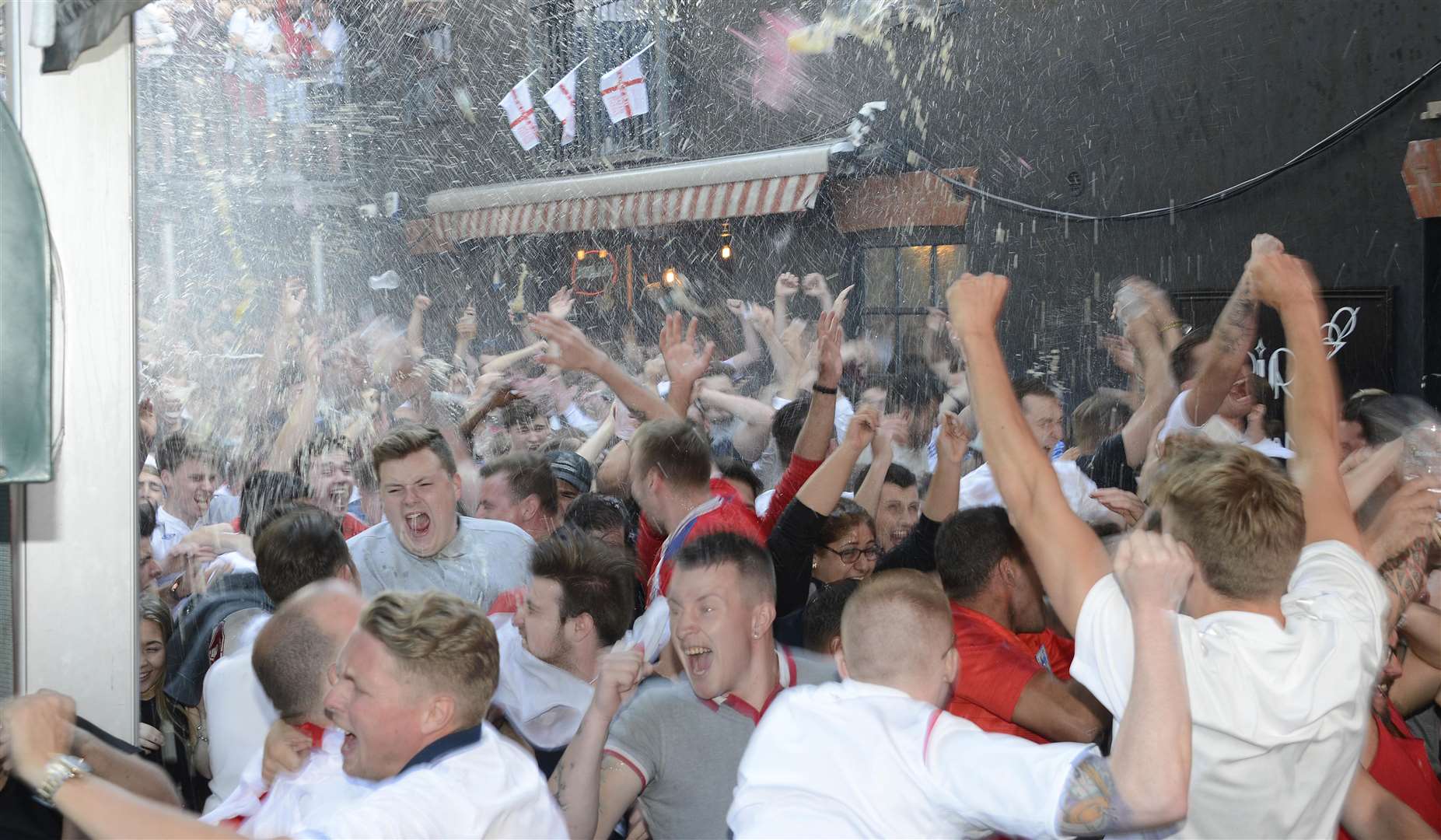 Scenes of joy in Maidstone as England take the lead