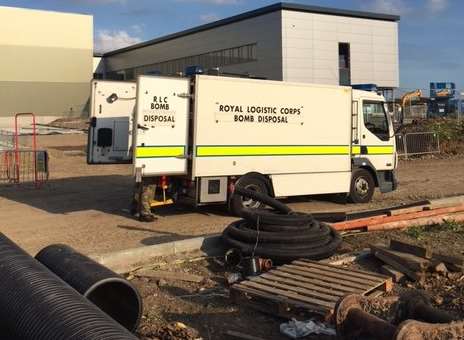 The bomb squad were called to Queenborough after an unexploded shell was discovered. Picture: Police Sheppey