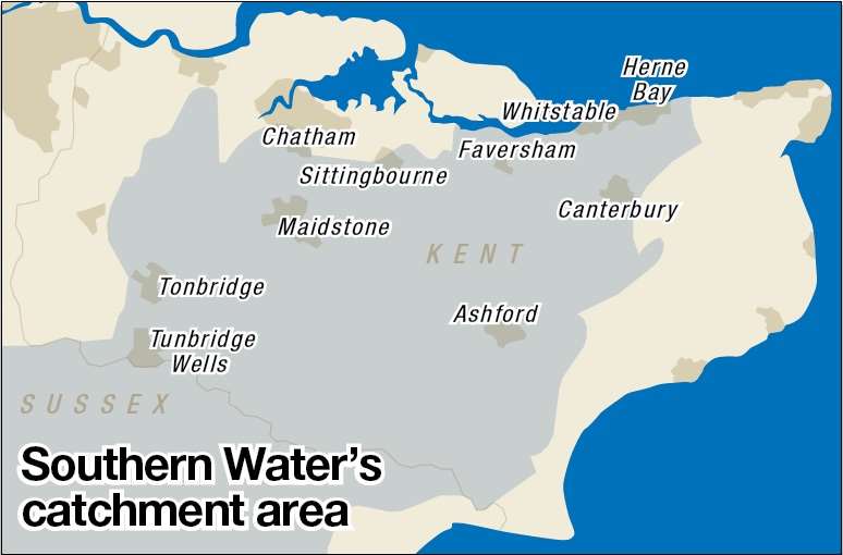 The area covered by Southern Water