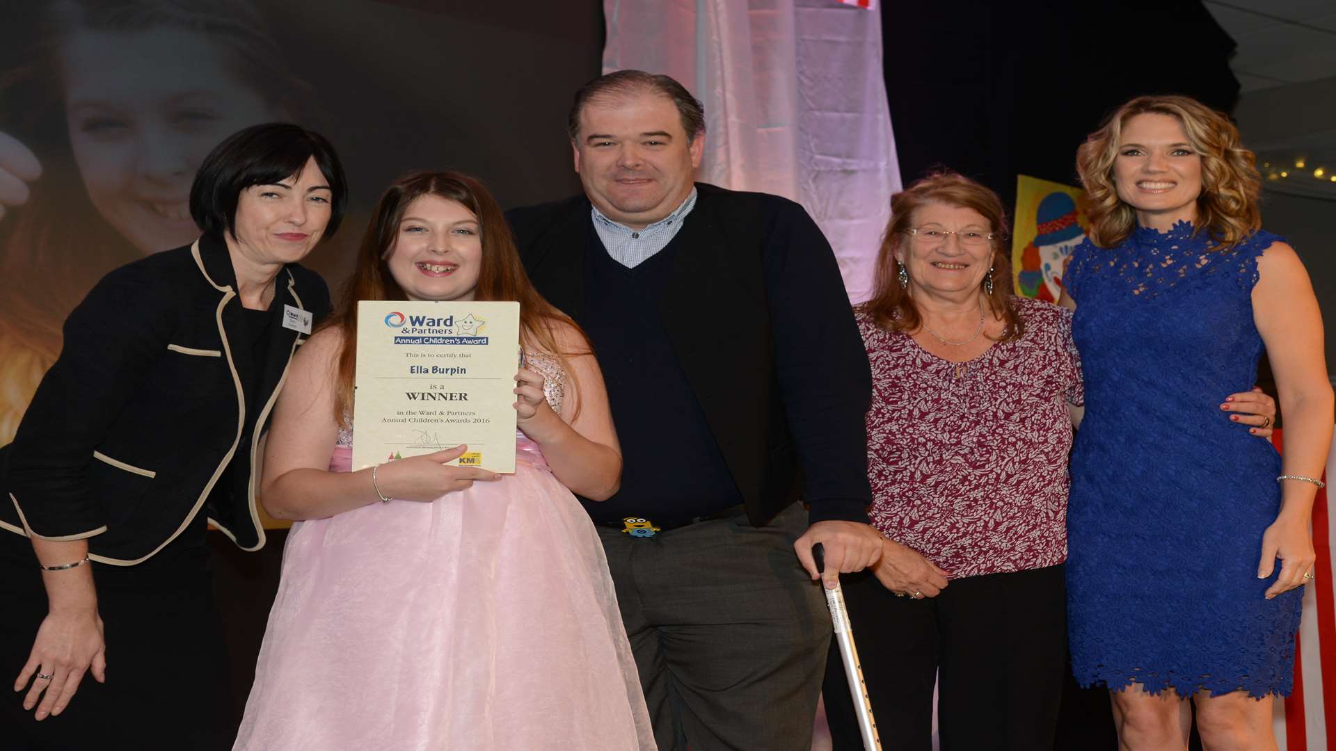 Charlotte Hawkins presents Ella Burpin with her award for Exceptional Young Carer