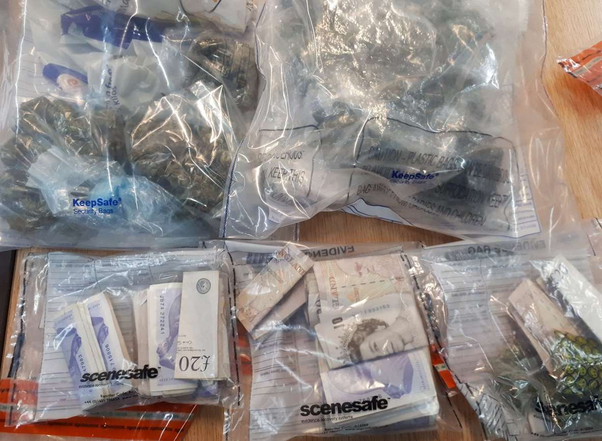 Police in Canterbury seized cannabis and cash from a man suspected of dealing.