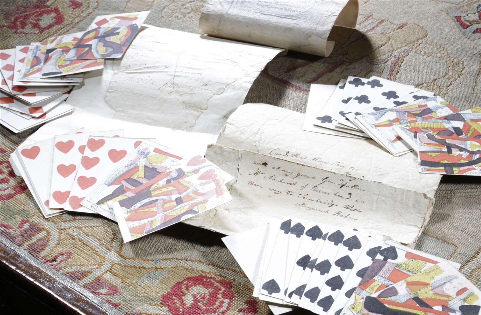 A note was found alongside the cards, connecting them to Sevenoaks and Tunbridge Wells. Picture: Woolley & Wallis