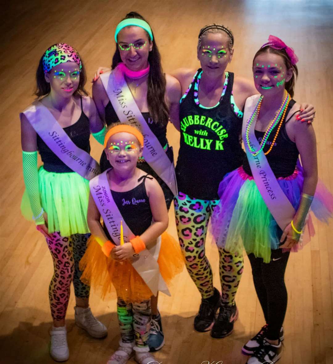 Last year’s carnival court in Sittingbourne enjoying a neon disco. Picture: Kelly Kay