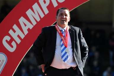 Martin Allen led Gillingham to the League 2 title Picture: Barry Goodwin