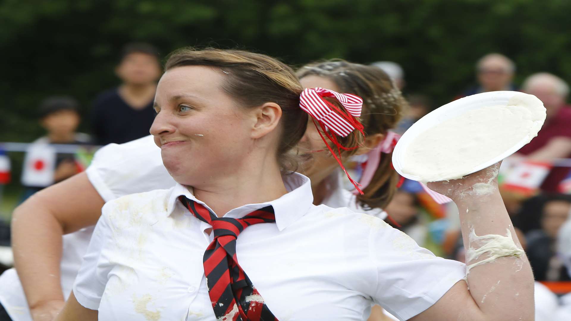 Cutie Pies in action at the World Custard Pie Championships last year Picture: Andy Jones