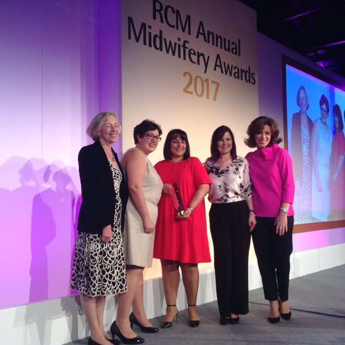The gynecology team collecting their award. Picture: @MidwivesRCM