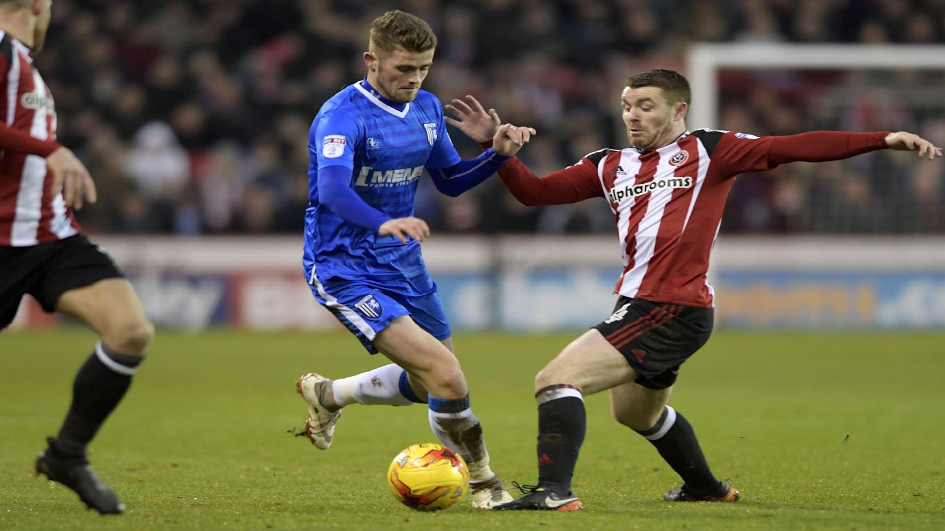 Rory Donnelly battles for a point at Sheffield United last month Picture: Barry Goodwin