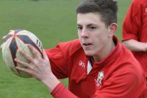 Teenager Terry Shambler playing rugby, which he did for Aylesford Bulls until an injury forced him to stop at 16