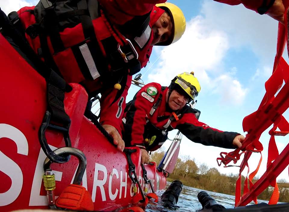 A casualty's view from the water during today's Safe and Dry campaign launch