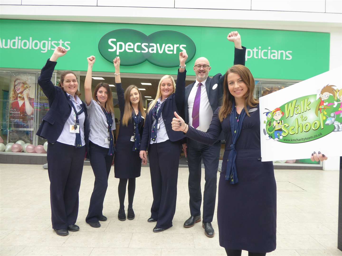 Britney Howard and team from the Gravesend branch of Specsavers are championing walk to school. (1577905)