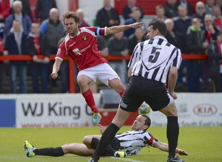 Daryl McMahon scores against Dorchester Town Picture: Andy Payton