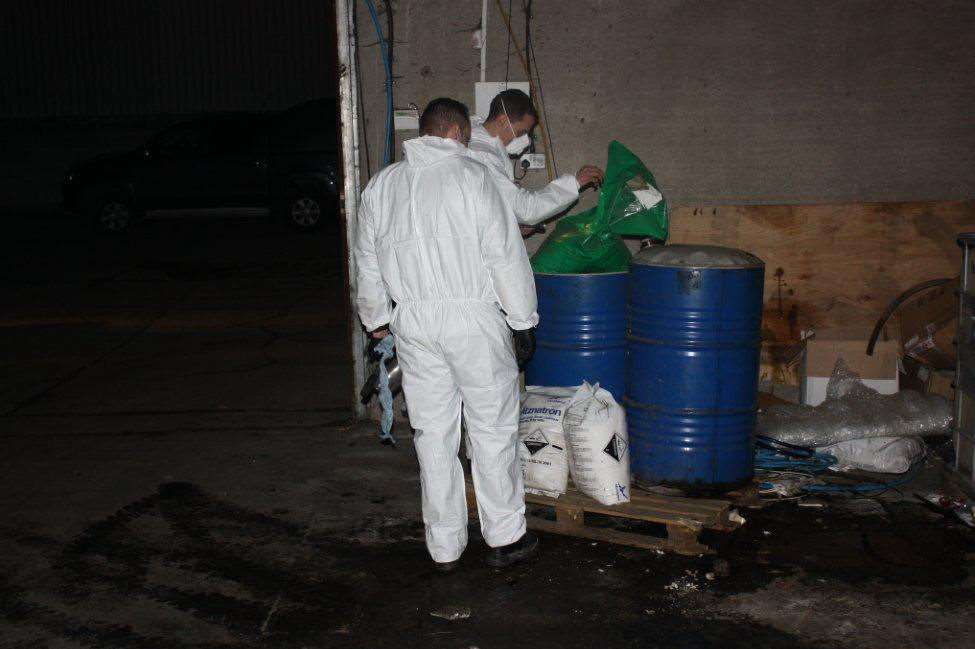 Several industrial units and containers were searched by HMRC officers. Picture: HMRC