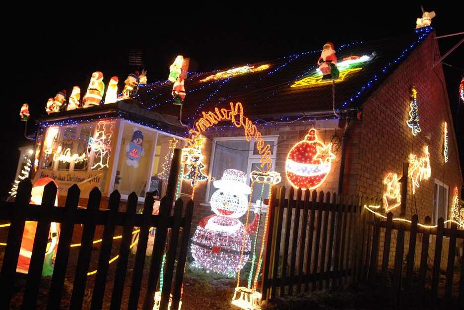 Christmas lights around Stan Truelove's Westmarsh home last year