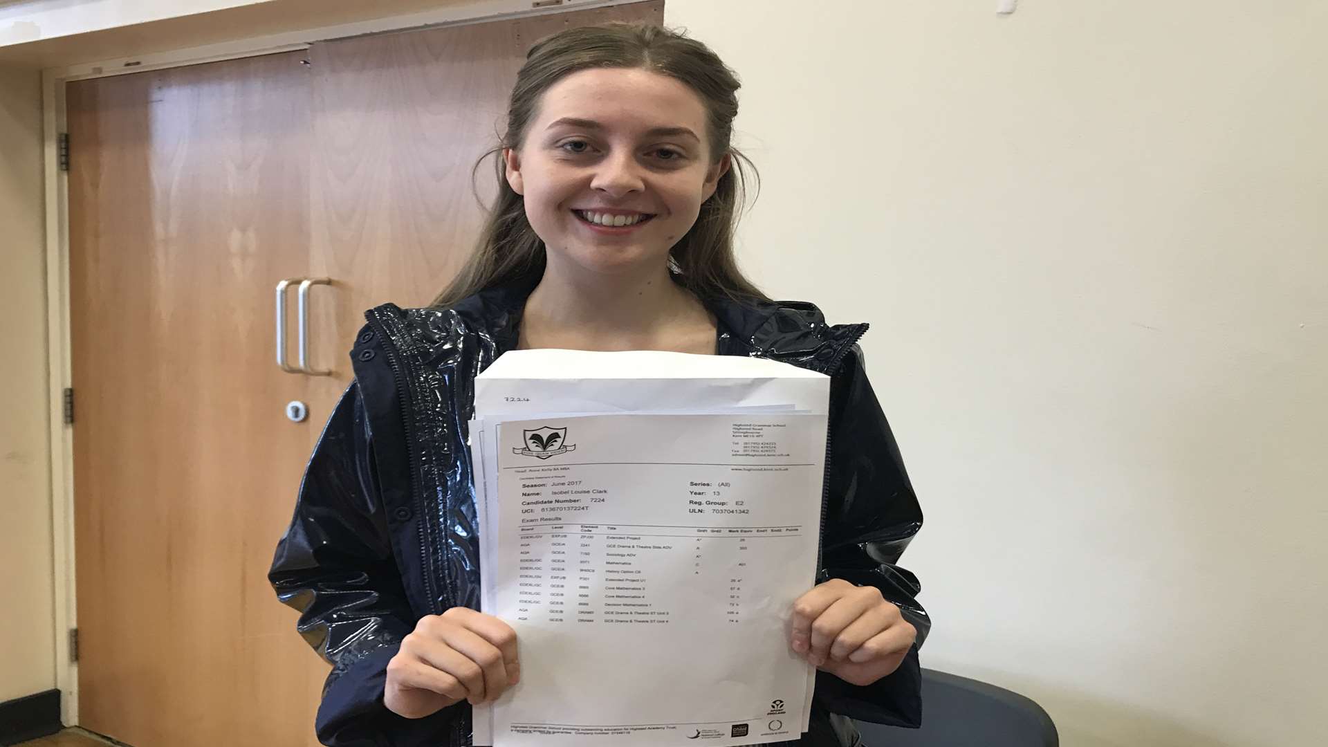 Highsted's Isobel Clark who's off to Exeter and hopes to become a journalist or go into law