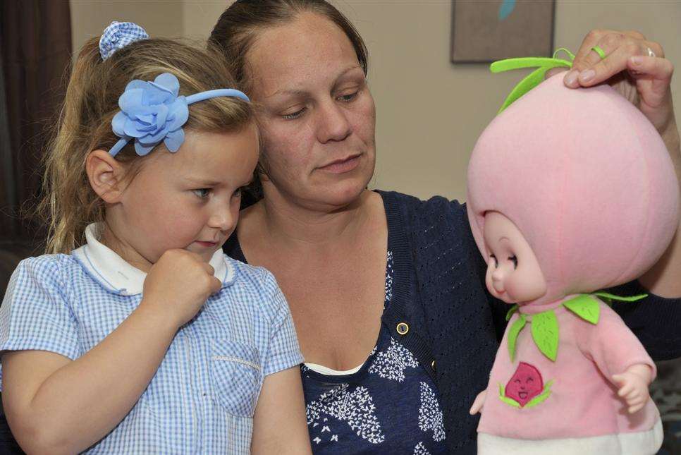 Michelle Rossiter's daughter Darcy, 5, was given a fruit head doll