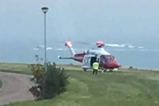 Coastguard helicopter at the scene. Pic: Stephen Ashover.