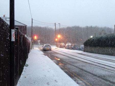Snow falls in Higham in December 2012.
