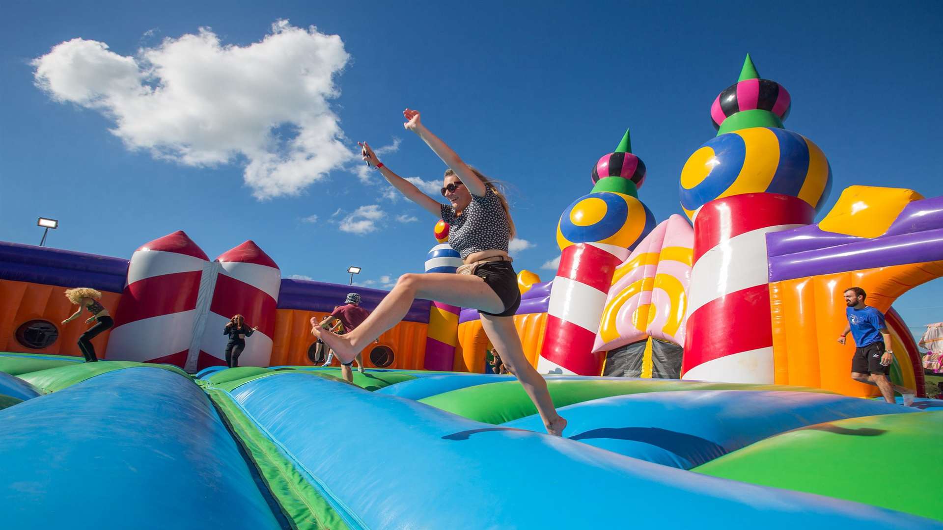 The world's biggest bouncy castle is at Dreamland today