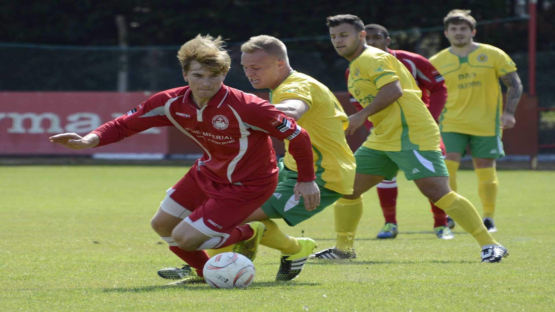 James Morrish in action for Hythe against Ashford during pre-season Picture: Paul Amos