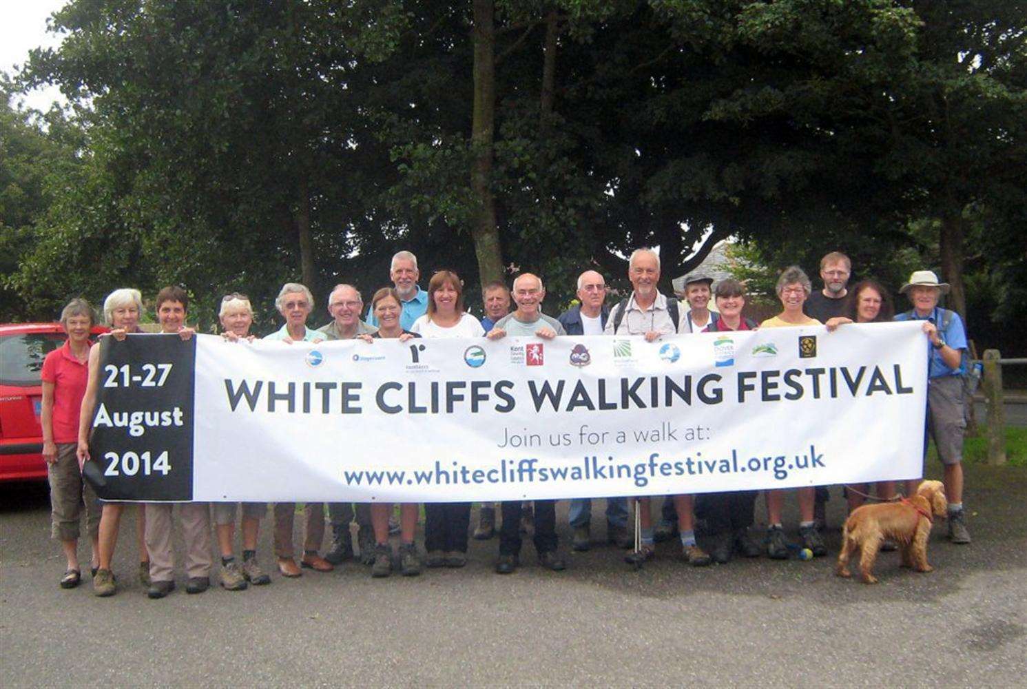 Members of the White Cliffs Ramblers promoting the White Cliffs Walking Festival