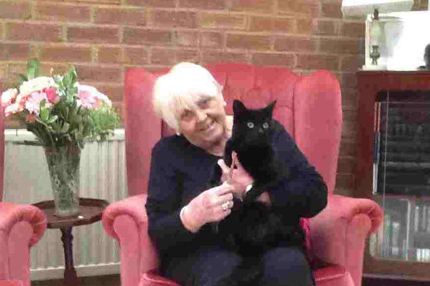 Sooty with new owner Janice Crittenden