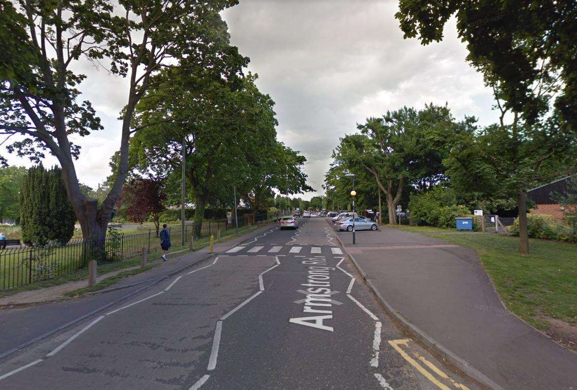 The teenager was threatened as he waited in his car in Armstrong Road, Tovil. Picture: Google Street View