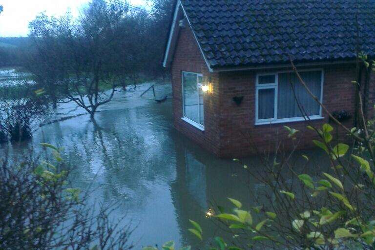 Serious flooding by the river in Otford. Picture: Philip Dodd