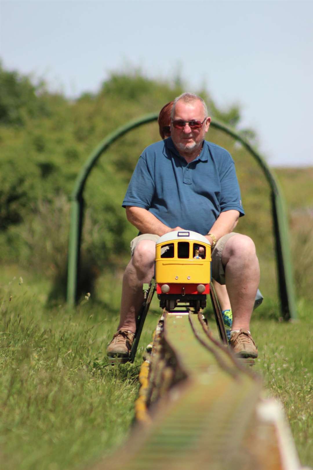 On track: treasurer Nigel Ingram on driver duty at for the Sheppey Miniature Engineering and Model Society at Barton's Point, Sheerness (2713883)
