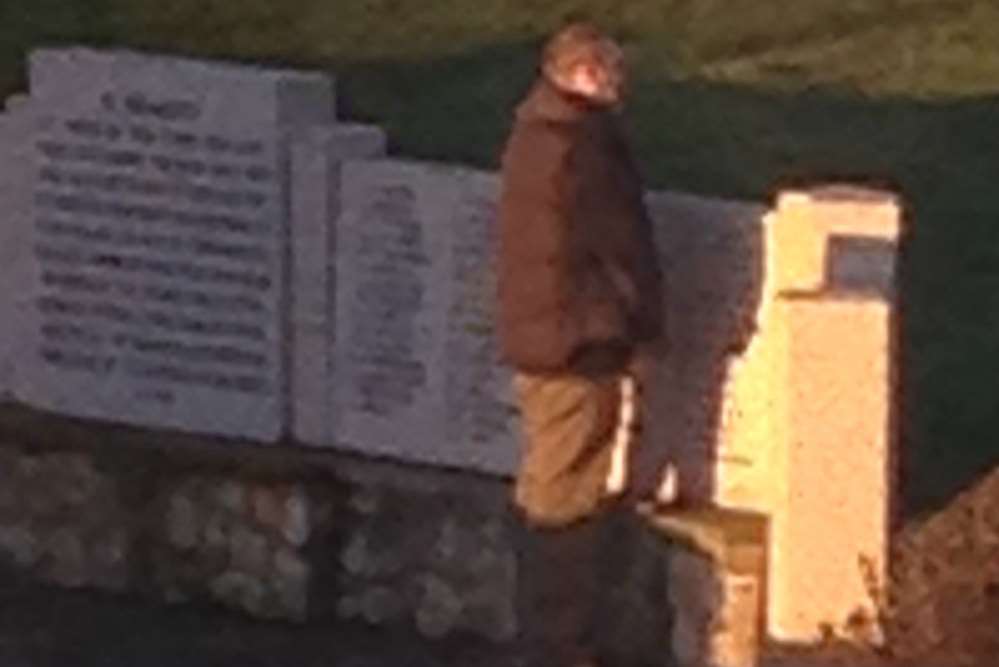 David Skinner urinating on the war memorial in Trinity Road, Margate