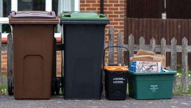 The new system saw all of these bins available to residents. Picture by Tonbridge and Malling Borough Council (19173652)