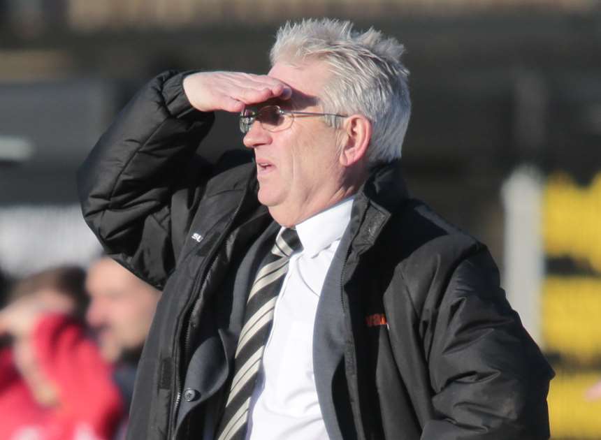 Dover boss Chris Kinnear watches on against Palace. Picture: Martin Apps