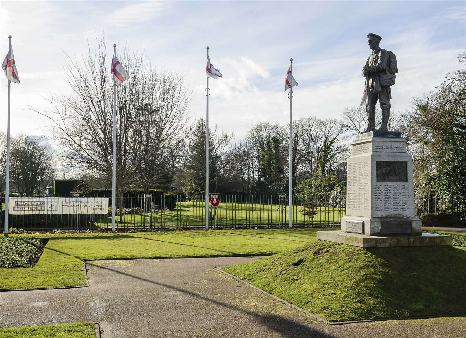 The war memorial and gardens in Dartford will be covered by a public space protection order. Picture: Andy Payton