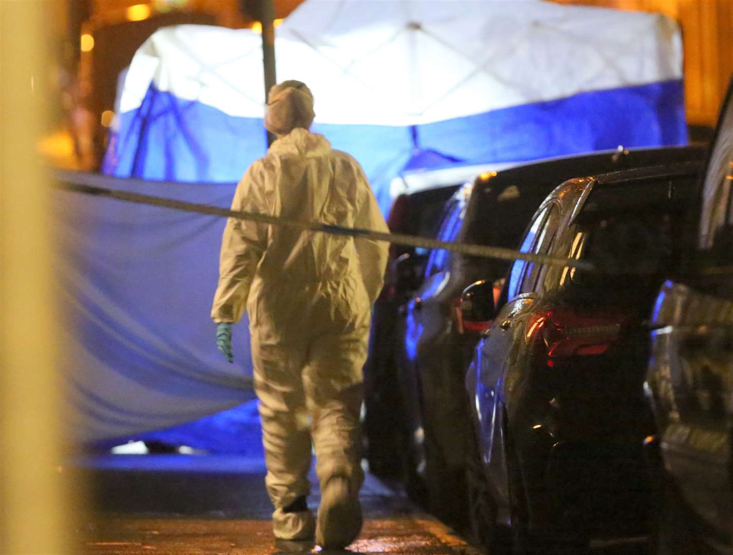 The scene of the murder on Friday, December 20 in Fox Street, Gillingham Picture: UKNIP