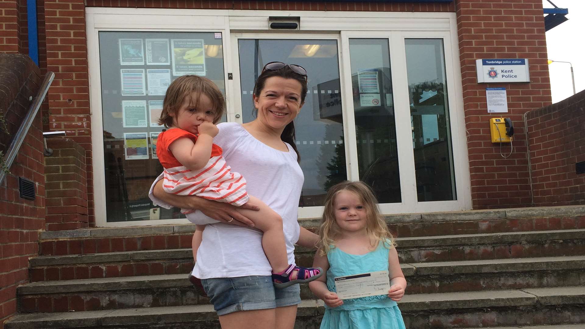 Rachel Burns with her daughters Amber and Ava. Picture: Kent Police