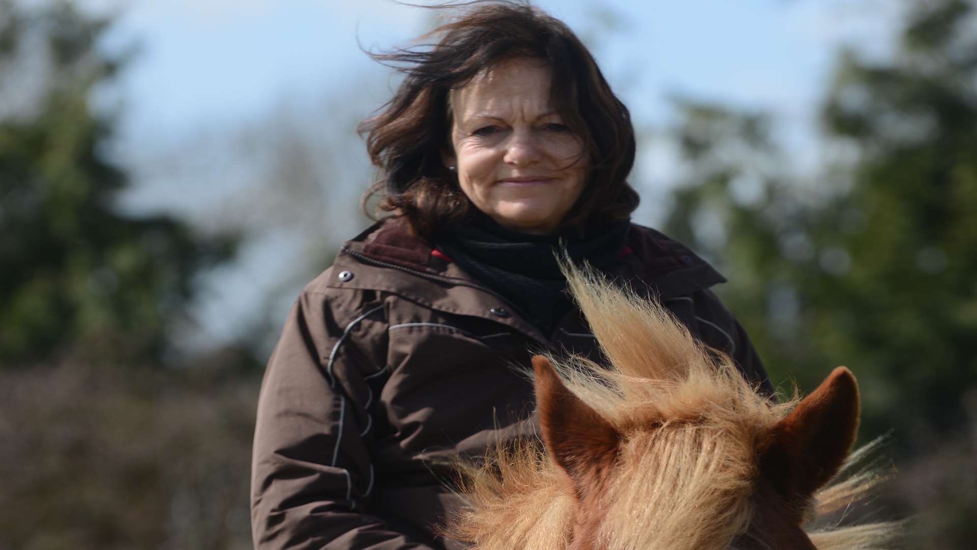 Cathy Sugden and her horse Mr Smiffy who gave chase across the Romney Marsh