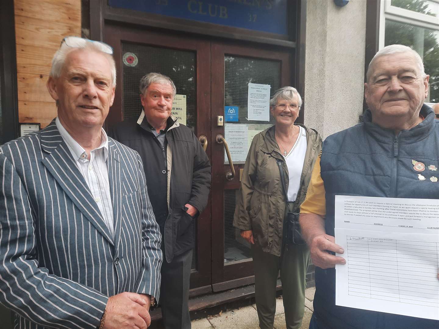 Herne Bay Ex-Servicemen's Club members Derek Pitt, Barry Blake, Diane Morley and Peter Ayleward are at the centre of efforts to save the club