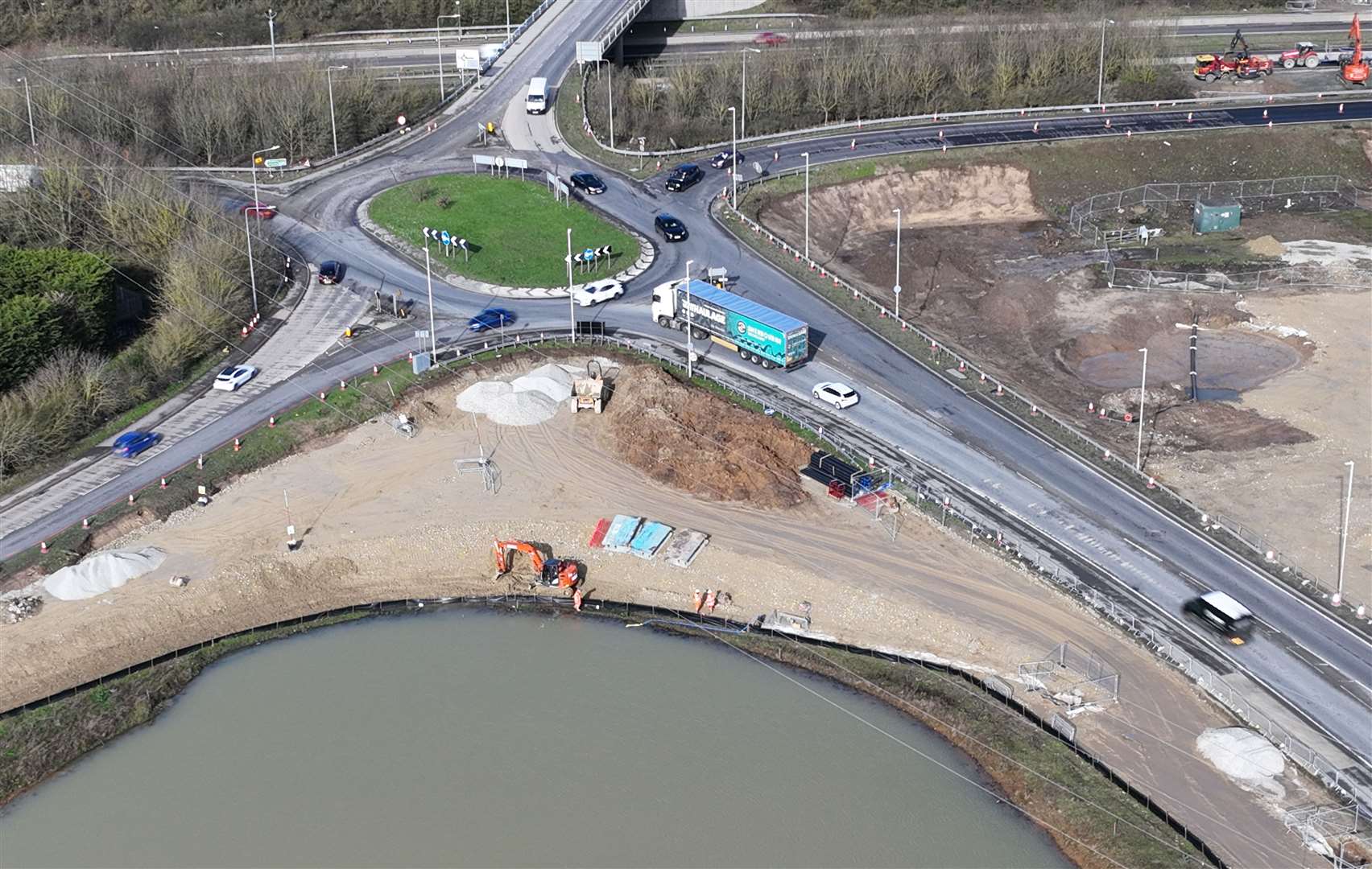 Contractors are building a second bridge over the A249 at Grovehurst Road. Picture: Phil Drew