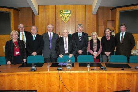 New Ashford council leader Cllr Gerry Clarkson (centre) with cabinet members