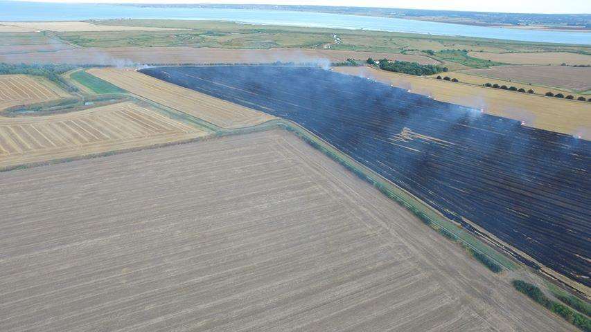 The field fire in Eastchurch, Sheppey. Picture: Alan Smisson