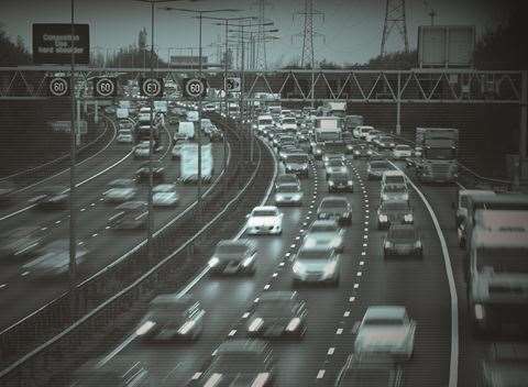 Traffic at Dartford Crossing. Stock picture