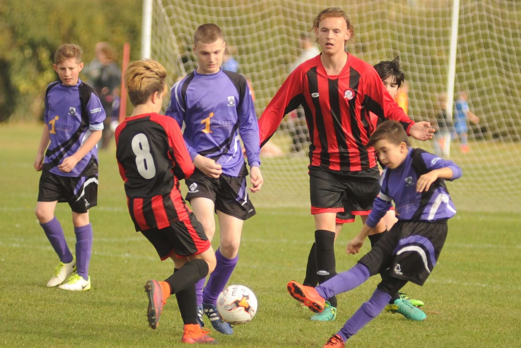 Anchorians United and Meopham Colts do battle in Under-14 Division 3 Picture: Steve Crispe