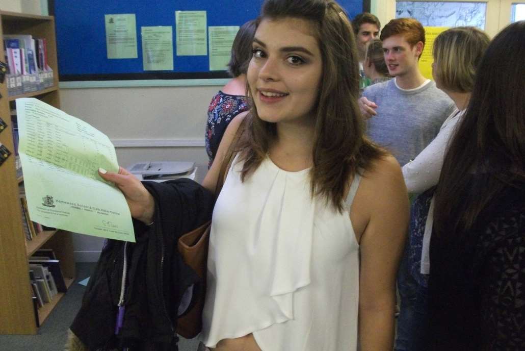 Homewood pupil Naomi Robinson is happy with her results
