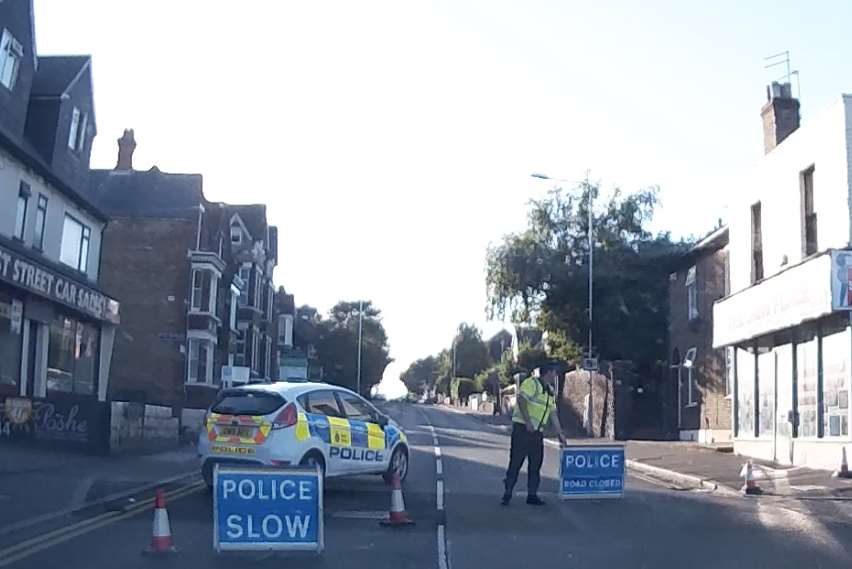 A PCSO diverted traffic at the scene of the accident in London Road, Sittingbourne