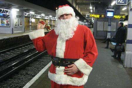 Commuter Jon Douglas dressed as Father Christmas last year